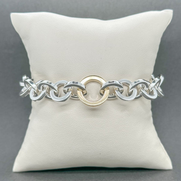 Estate Tiffany & Co. SS 18 Two Tone Round Link Bracelet - Walter Bauman Jewelers