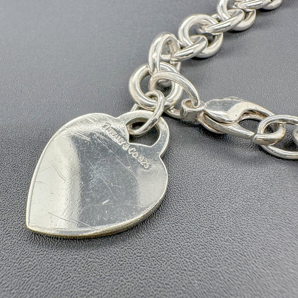 Estate Tiffany & Co. SS Heart Tag Charm Bracelet - Walter Bauman Jewelers