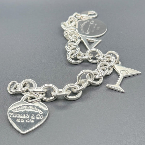 Estate Tiffany & Co. SS Martini Charm Bracelet - Walter Bauman Jewelers