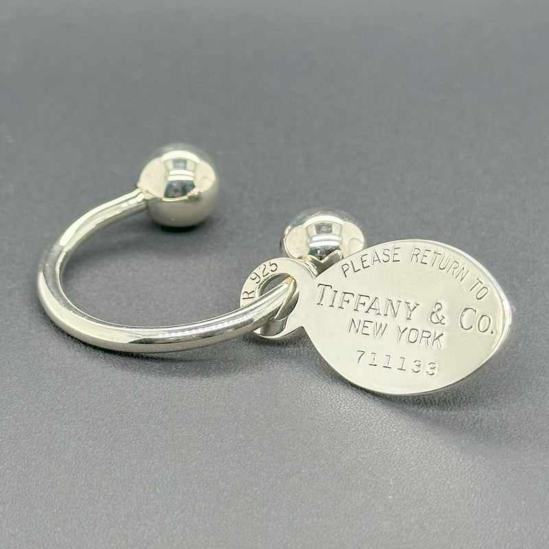 Estate Tiffany & Co. SS Oval Tag Screwball Key Ring