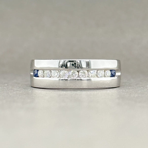 Estate Vera Wang 14K W Gold 0.25cttw G-H/SI1 Diamond & 0.06cttw Sapphire Ring - Walter Bauman Jewelers