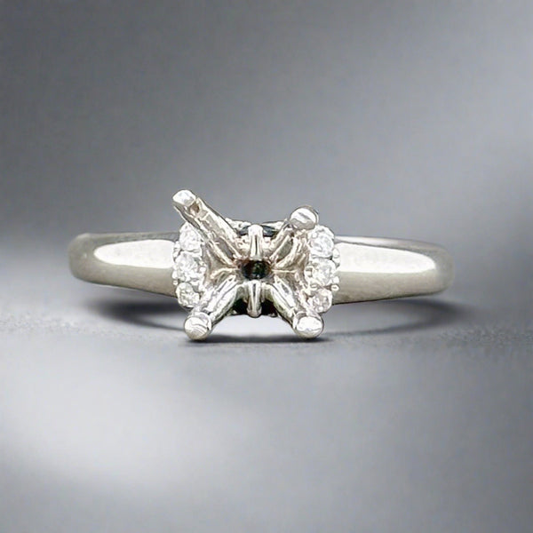 Estate Vera Wang 14K W Gold Love 0.1ctw H-I/SI1-2 & Sapphire Eng. Ring Mounting - Walter Bauman Jewelers