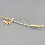 Estate Victorian 10 14K Y Gold Seed Pearl & 0.08ct H-I/SI2 Diamond Sword Pin - Walter Bauman Jewelers