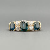 Estate Victorian 14K R Gold 1.91cttw Sapphire & 0.32cttw H-I/VS2 Diamond Ring - Walter Bauman Jewelers