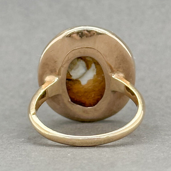 Estate Victorian 14K Y Gold 22.16ct Operculum Shell Cocktail Ring - Walter Bauman Jewelers