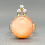 Estate Vintage Kaunis Koru 14K R Gold 17.97ct Moonstone & 0.09cttw G-H/VS2-SI1 Diamond Ring - Walter Bauman Jewelers