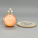 Estate Vintage Kaunis Koru 14K R Gold 17.97ct Moonstone & 0.09cttw G-H/VS2-SI1 Diamond Ring - Walter Bauman Jewelers
