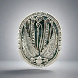 Estate Yazzie SS Floral Pendant/Pin - Walter Bauman Jewelers