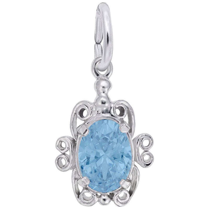 Filigree March Stone Charm - Walter Bauman Jewelers