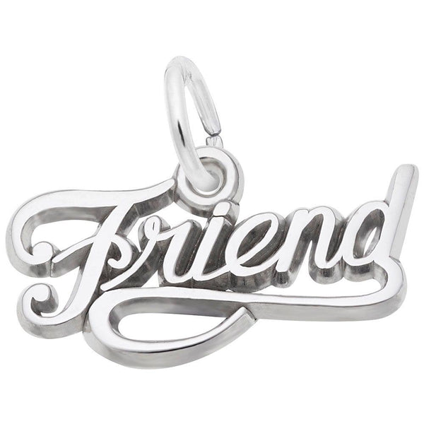 Friend Script Charm - Walter Bauman Jewelers