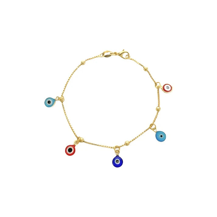 Gold Filled Bracelet with Multi-Color Enamel Eye - Walter Bauman Jewelers
