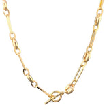 Gold Plated Puff Mariner Paperclip Chain Necklace - Walter Bauman Jewelers