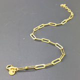 Gold Plated Sterling Silver 3.2mm Paperclip Bracelet - Walter Bauman Jewelers