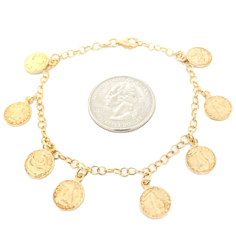 GP Sterling Silver 8 Coin Bracelet - Walter Bauman Jewelers