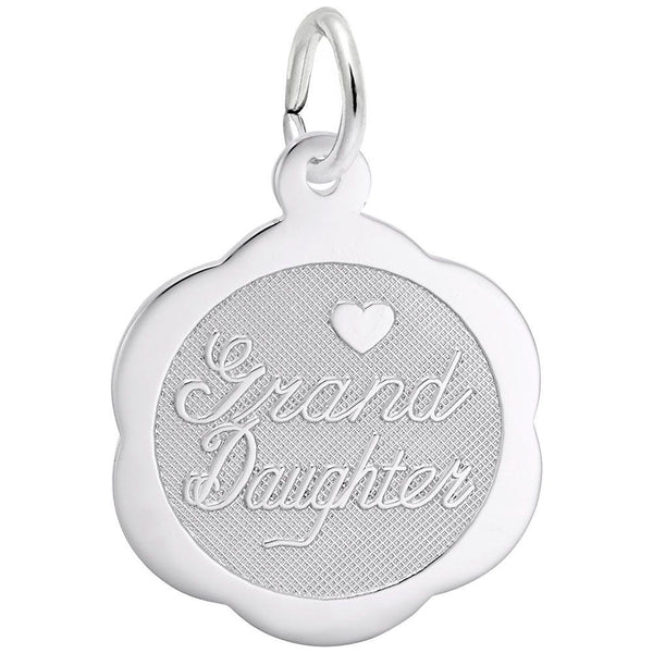 Granddaughter Scalloped Disc Charm - Walter Bauman Jewelers