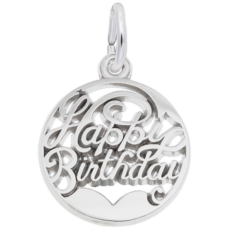 Happy Birthday Open Disc Charm - Walter Bauman Jewelers