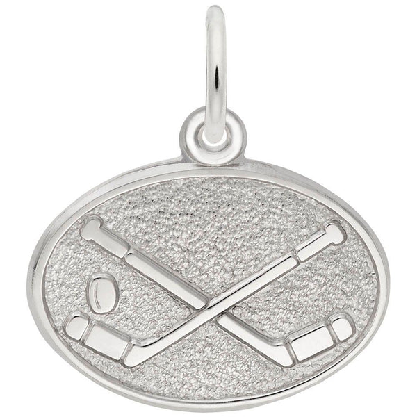 Hockey Oval Disc Charm - Walter Bauman Jewelers