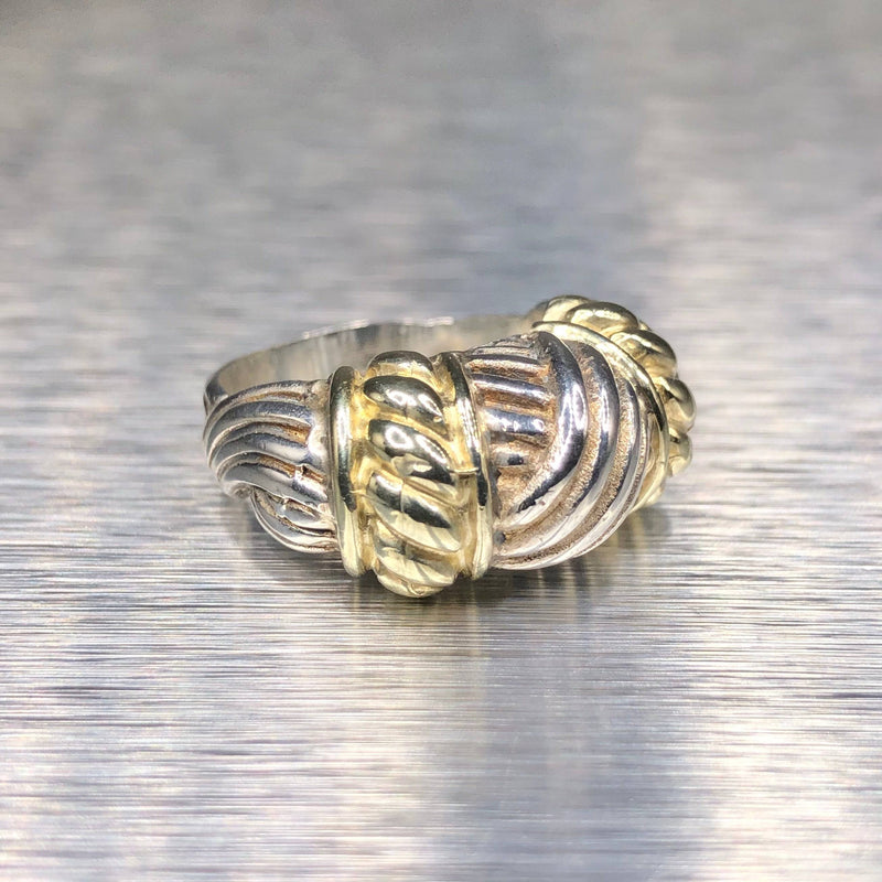 Estate 14K Y Gold & Sterling Silver Woven Ring - Walter Bauman Jewelers