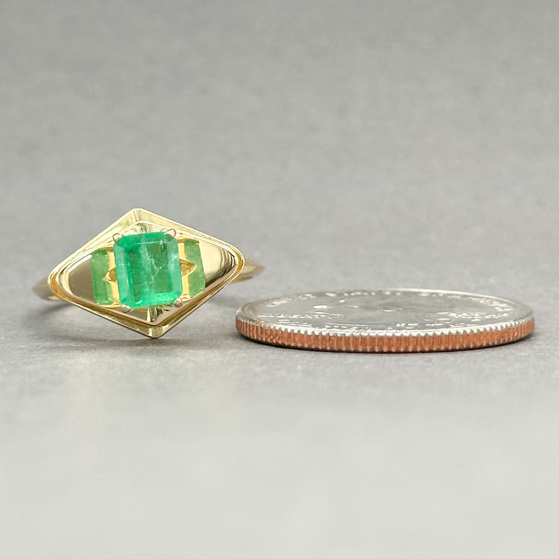 Estate 18K Y Gold 0.68ct Emerald Ring - Walter Bauman Jewelers