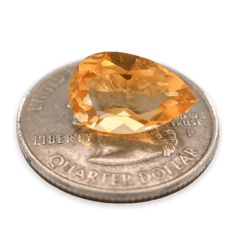 Estate Citrine Pear 4.44ct Loose Stone - Walter Bauman Jewelers