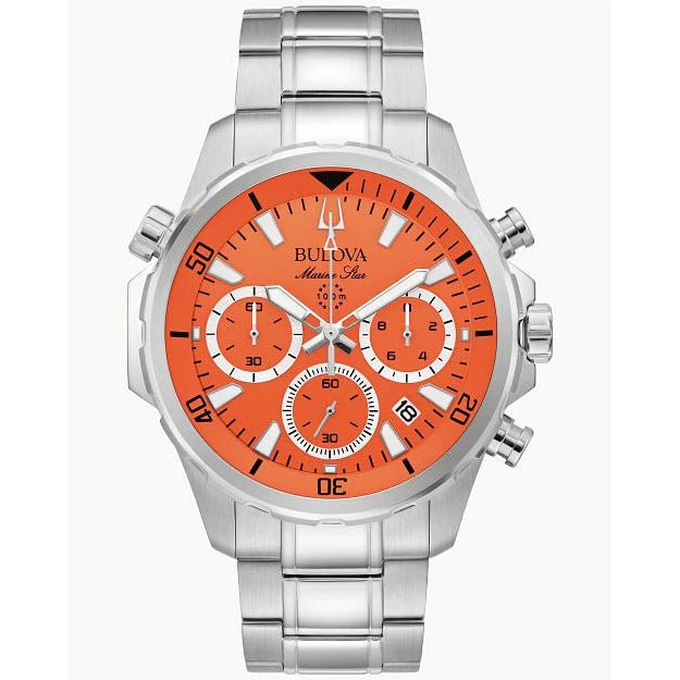 Men's Bulova Marine Star Chronograph Watch 96B395 - Walter Bauman Jewelers