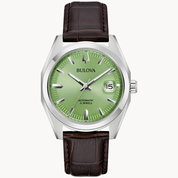 Men's Bulova Watch Green Dial 96B427 - Walter Bauman Jewelers