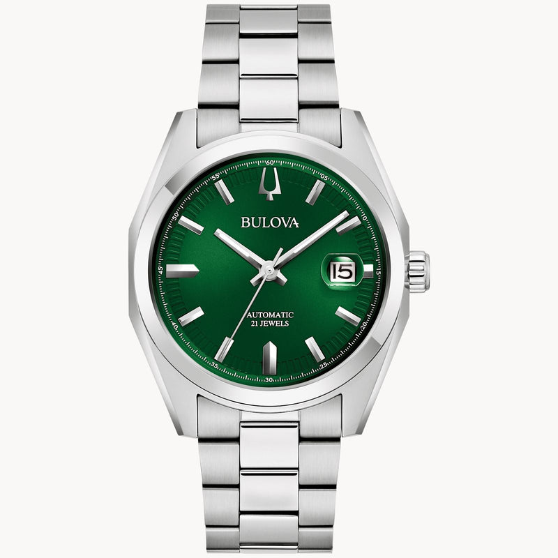 Men's Bulova Watch Green Dial 96B429 - Walter Bauman Jewelers