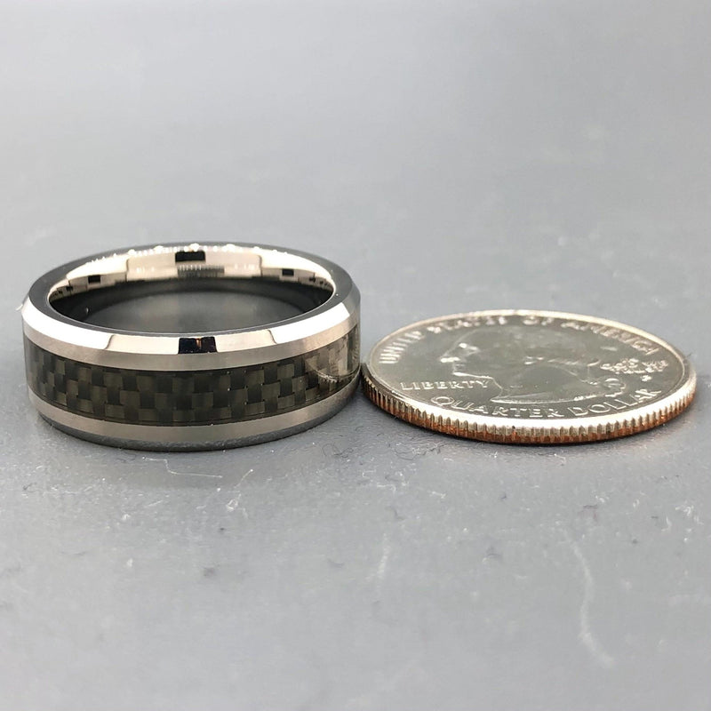 Men's Tungsten & Carbon Fiber 8mm Ring - Walter Bauman Jewelers