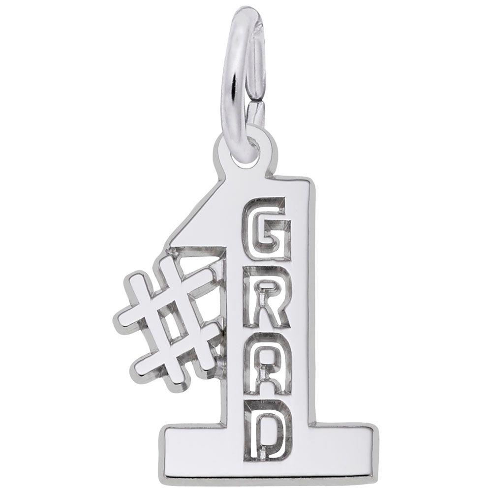 Number One Grad SS Charm | Walter Bauman Jewelers