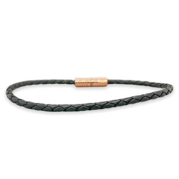 RGP Deakin & Francis Black Braided Leather Bracelet - Walter Bauman Jewelers