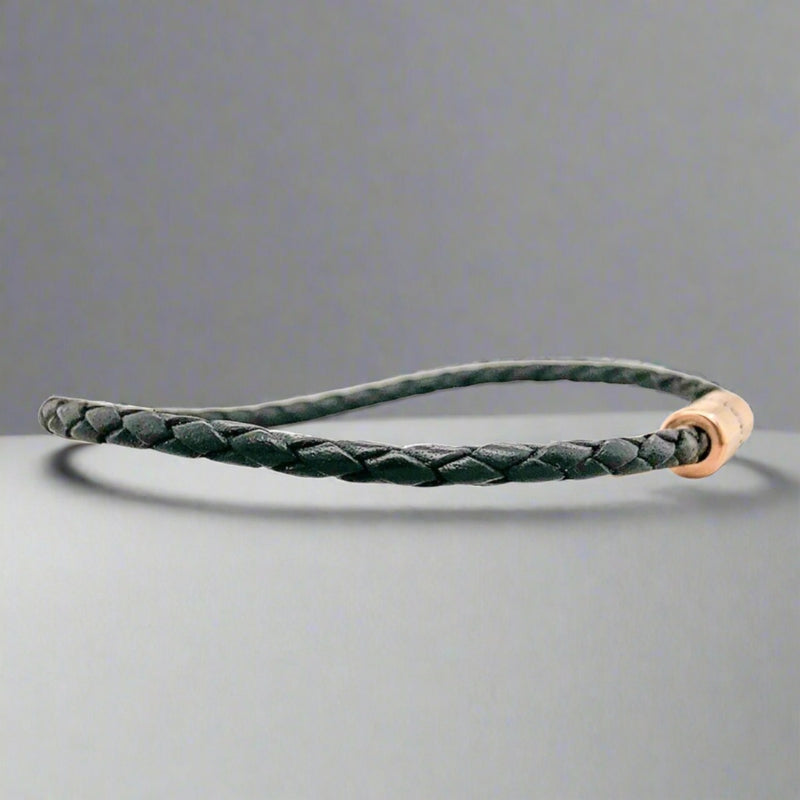 RGP Deakin & Francis Black Braided Leather Bracelet - Walter Bauman Jewelers