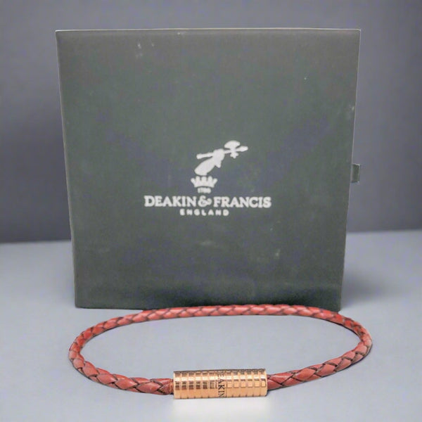 RGP Deakin & Francis Brown Braided Leather Bracelet - Walter Bauman Jewelers