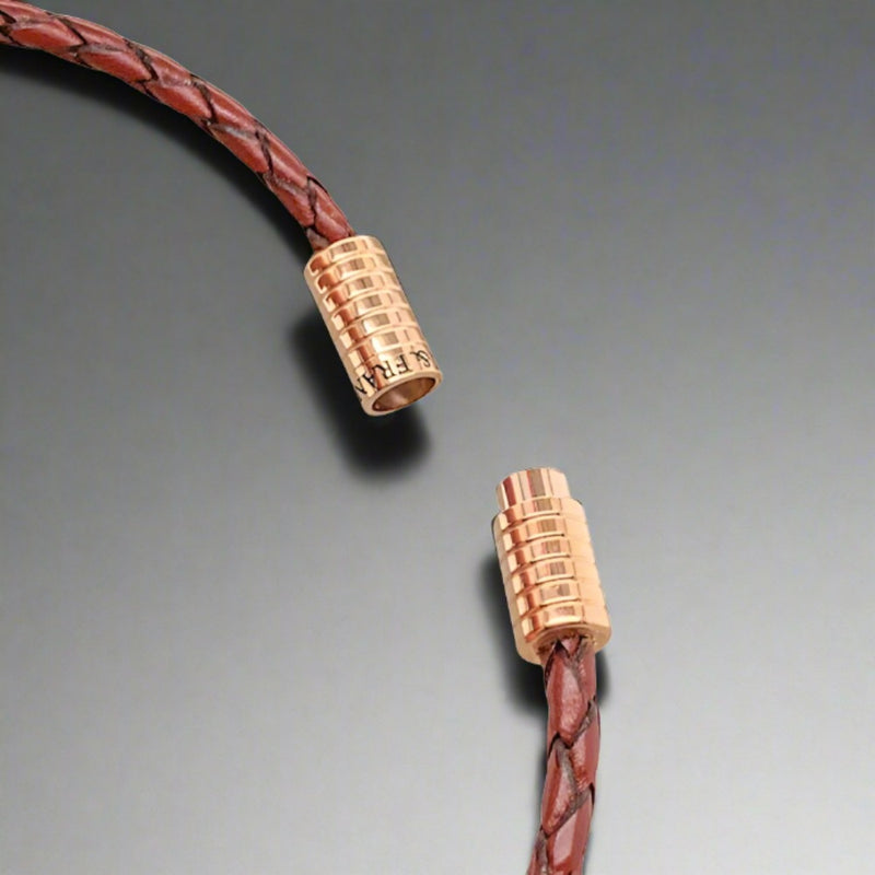 RGP Deakin & Francis Brown Braided Leather Bracelet - Walter Bauman Jewelers