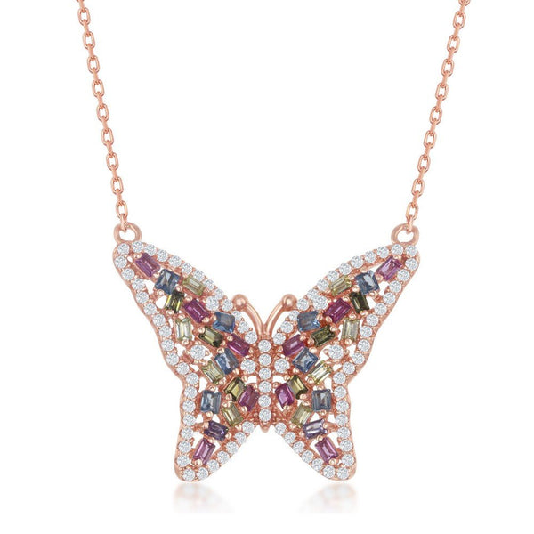 RGP Sterling Multi-Color CZ Butterfly Necklace - Walter Bauman Jewelers