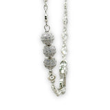 Rhodium Plated Over Brass18" CZ Chain Necklace - Walter Bauman Jewelers