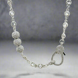 Rhodium Plated Over Brass18" CZ Chain Necklace - Walter Bauman Jewelers