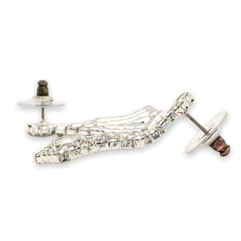 Silver Plated Eiffel Tower Swarovski Crystal Dangle Earrings - Walter Bauman Jewelers