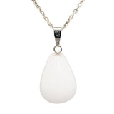 Silver Plated White Quartz Teardrop Pendant - Walter Bauman Jewelers