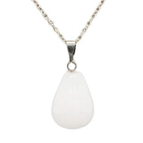 Silver Plated White Quartz Teardrop Pendant - Walter Bauman Jewelers