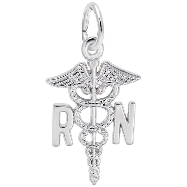 Small Rn Caduceus Charm - Walter Bauman Jewelers