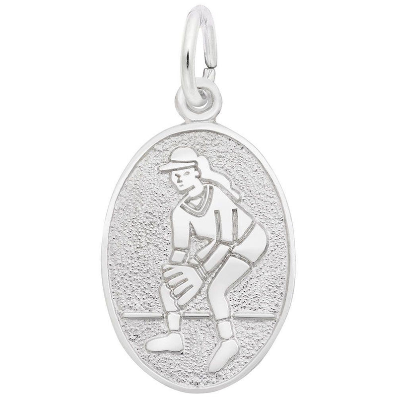 Softball Oval Disc Charm - Walter Bauman Jewelers