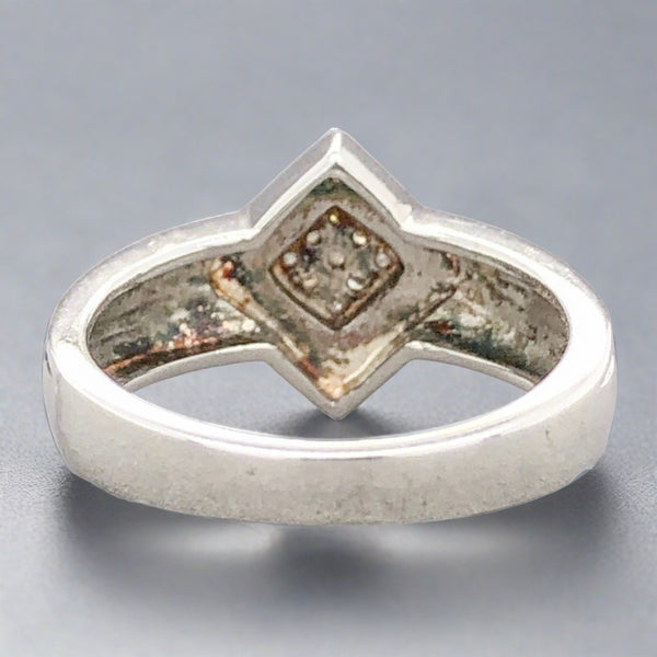 SS 0.04cttw Diamond Square Ring - Walter Bauman Jewelers