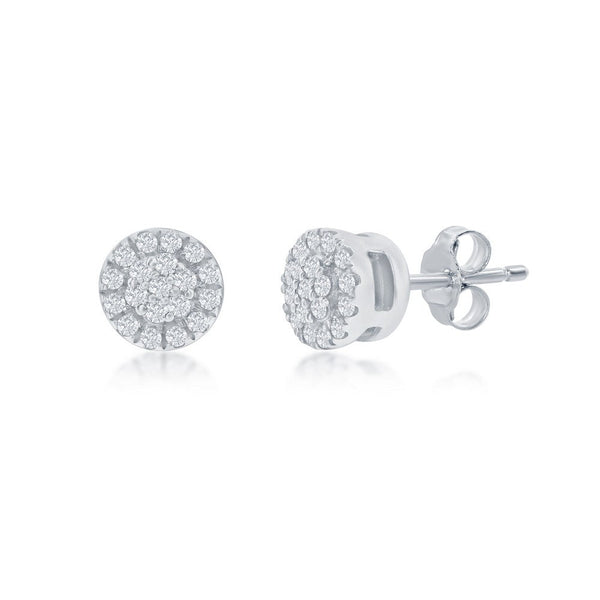 SS 0.07ctw 4mm Round Diamond Stud Earrings - Walter Bauman Jewelers