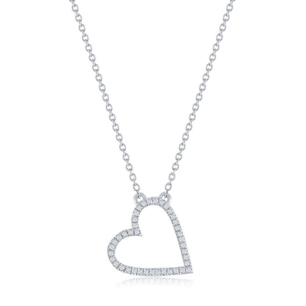 SS 0.07ctw Diamond Heart Pendant - Walter Bauman Jewelers