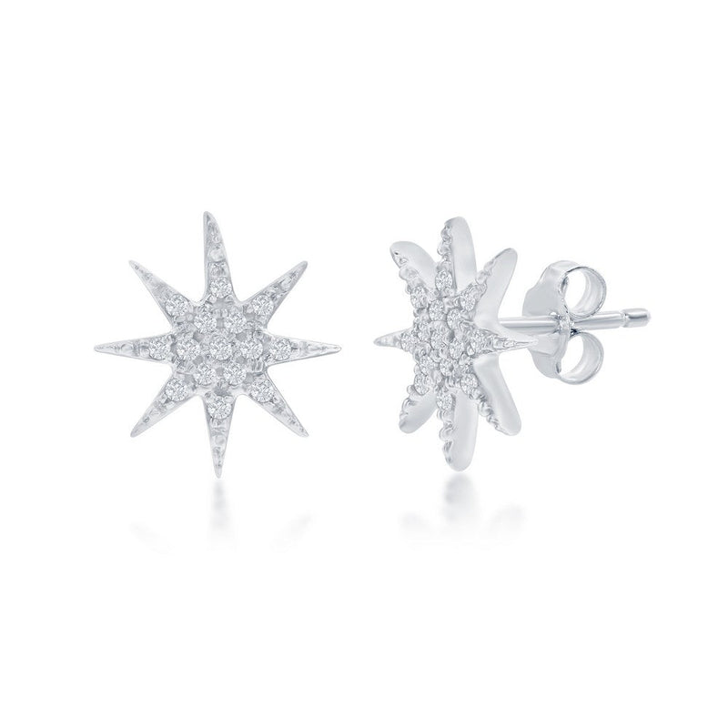 SS 0.07ctw Diamond Star Stud Earrings - Walter Bauman Jewelers