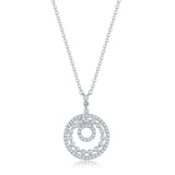 SS 0.07ctw Open Round Diamond Pendant - Walter Bauman Jewelers