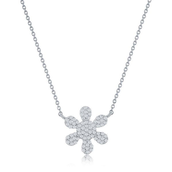 SS 0.13ctw Diamond Flower Necklace - Walter Bauman Jewelers