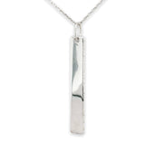SS 0.15cttw Diamond Engravable Bar 36” Necklace - Walter Bauman Jewelers