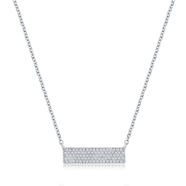 SS 0.16ctw Rectangle Diamond Pendant - Walter Bauman Jewelers