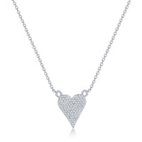 SS 0.18ctw Pave Diamond Heart Pendant - Walter Bauman Jewelers